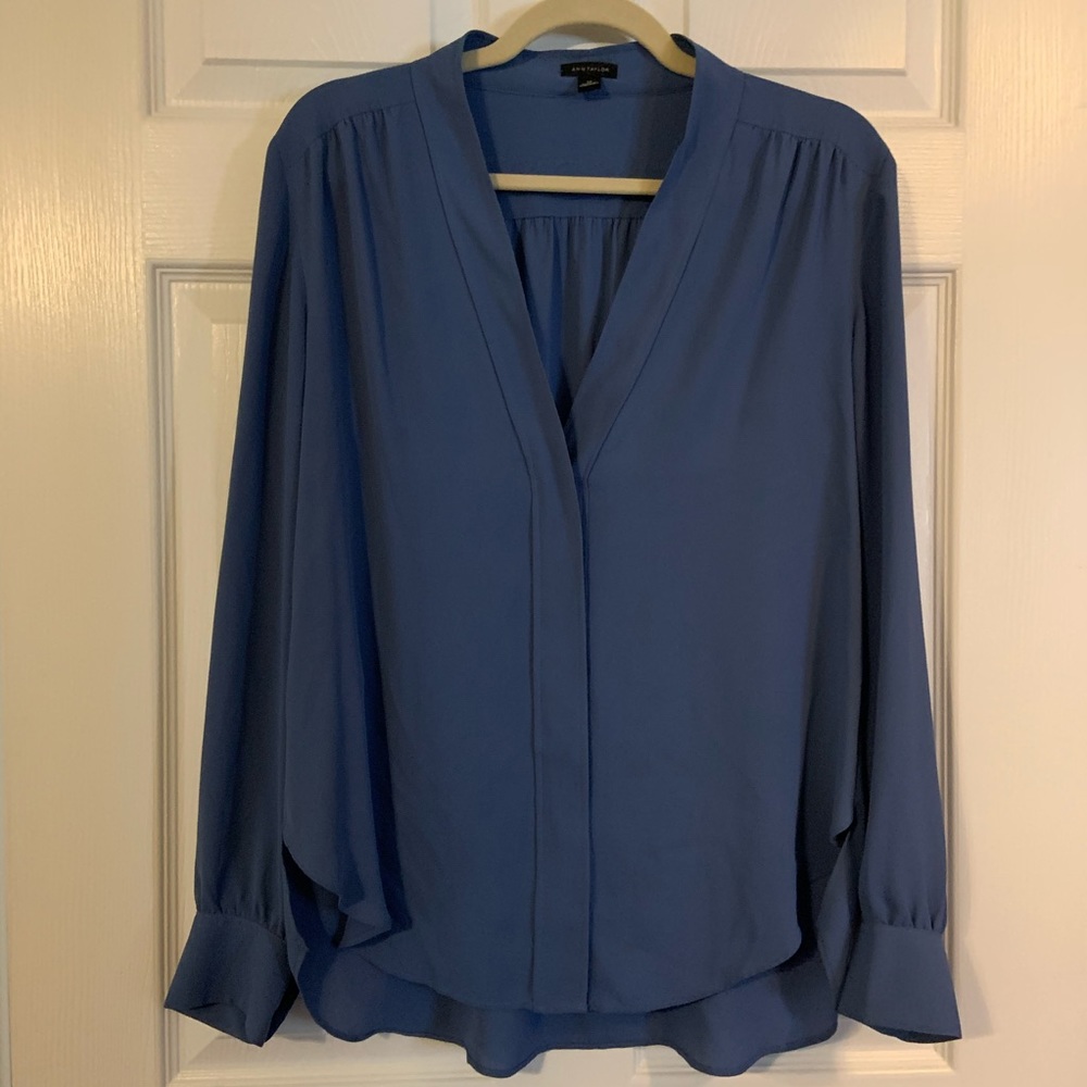 Ann Taylor Blue Button Down Blouse